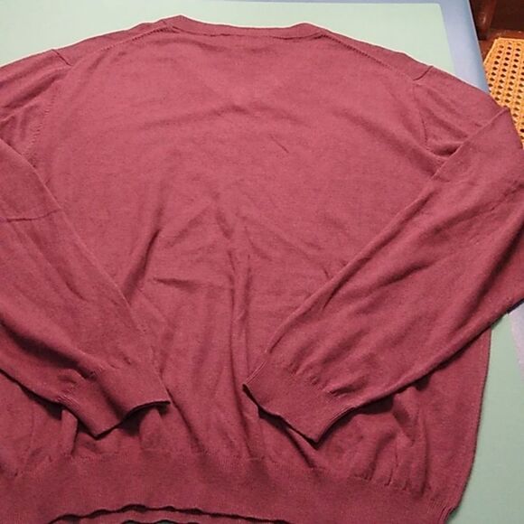 Paul Frederick Men's XXL Burgundy LG Sleeve Silk/Cotton/Cashmere Sweater - Picture 6 of 6